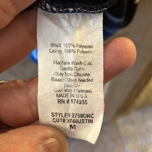 Navy floral knee-length dress - Picture 3 of 4